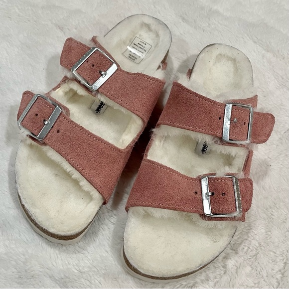 Birkenstock NEW Arizona Shearling Suede in Pink Clay/Natural Size US 8 / EU 39 - Picture 7 of 8